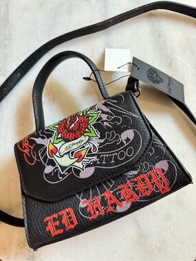 Ed Hardy Black Crossbody Bag